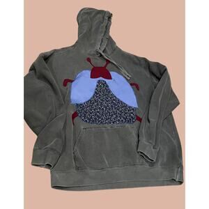 XL Bug Insect Hoodie | Boho Indie Maximalist Reworked and Recycled Fashion